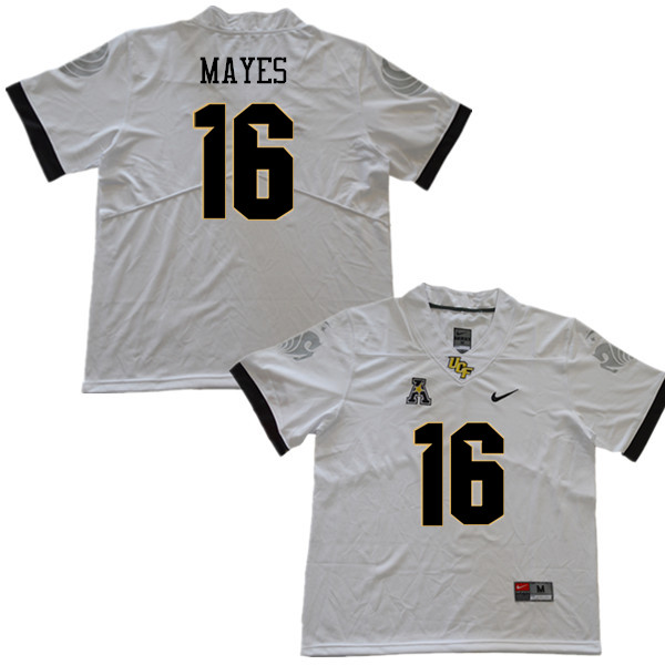 Men #16 Demetreius Mayes UCF Knights College Football Jerseys Sale-White